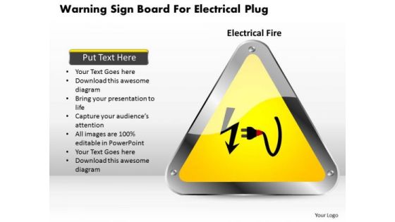 Business Diagram Warning Sign Board For Electrical Plug Presentation Template Business Diagram Warning Sign Board For Electrical Plug Presentation Template