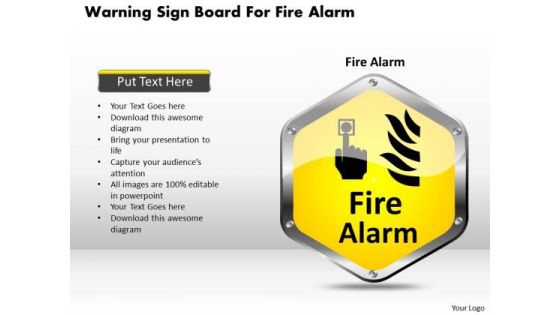 Business Diagram Warning Sign Board For Fire Alarm Presentation Template Business Diagram Warning Sign Board For Fire Alarm Presentation Template