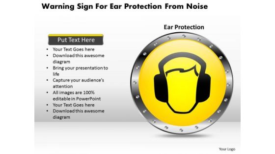 Business Diagram Warning Sign For Ear Protection From Noise Presentation Template Business Diagram Warning Sign For Ear Protection From Noise Presentation Template