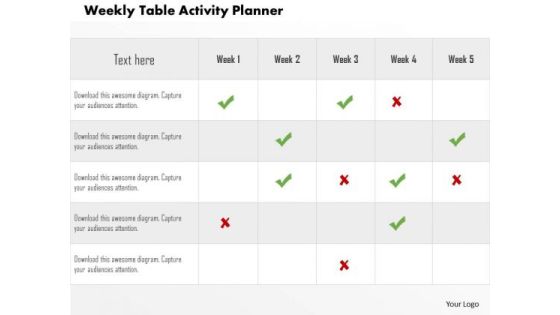 Business Diagram Weekly Table Activity Planner Presentation Template