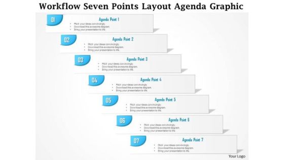 Business Diagram Workflow Seven Points Layout Agenda Graphic Presentation Template