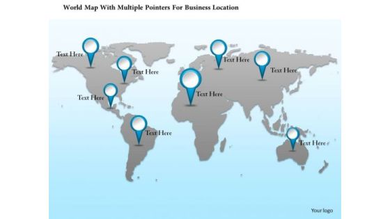 Business Diagram World Map With Multiple Pointers For Business Location Presentation Template Business Diagram World Map With Multiple Pointers For Business Location Presentation Template