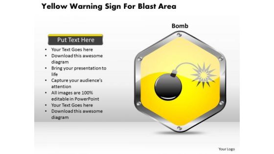 Business Diagram Yellow Warning Sign For Blast Area Presentation Template Business Diagram Yellow Warning Sign For Blast Area Presentation Template