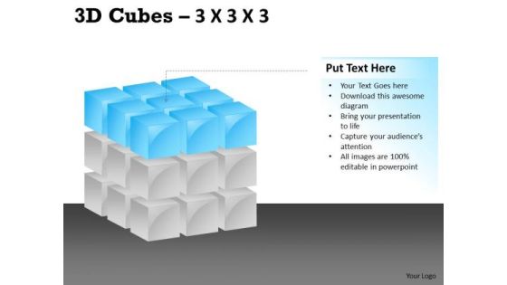Business Finance Strategy Development 3d Cubes 3x3x3 Marketing Diagram