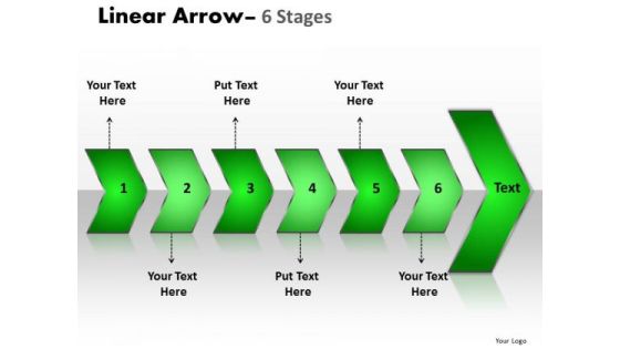 Business Finance Strategy Development Linear Arrow 6 Stages Business Diagram