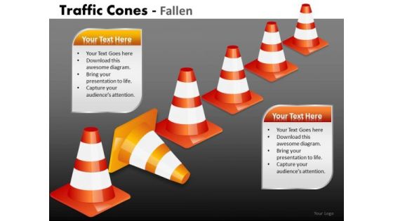 Business Finance Strategy Development Traffic Cones Fallen Business Diagram Business Finance Strategy Development Traffic Cones Fallen Business Diagram