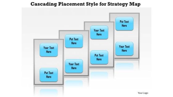 Business Framework Cascading Placement Style For Strategy Map PowerPoint Presentation