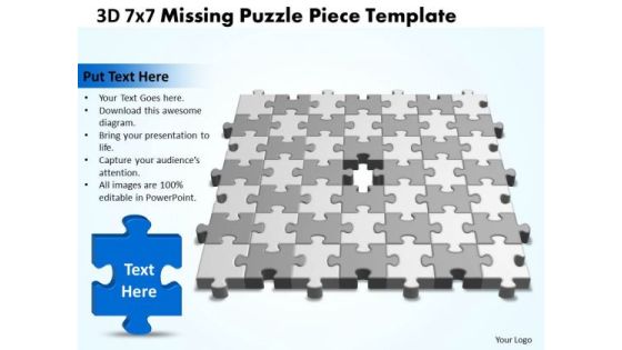 Business Framework Model 3d 7x7 Missing Puzzle Piece Business Sales Diagram Business Framework Model 3d 7x7 Missing Puzzle Piece Business Sales Diagram