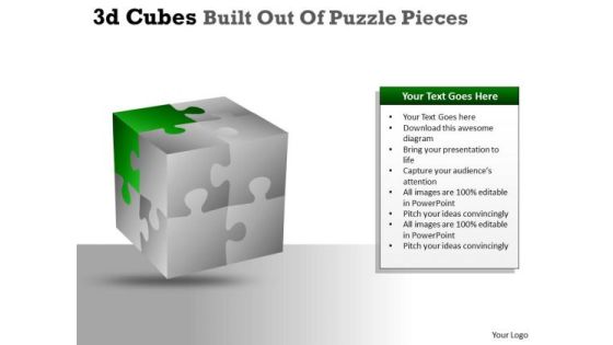 Business Framework Model 3d Cubes Built Out Of Puzzle Pieces Mba Models And Frameworks