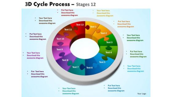 Business Framework Model 3d Cycle Process Flowchart Flow Style Business Diagram