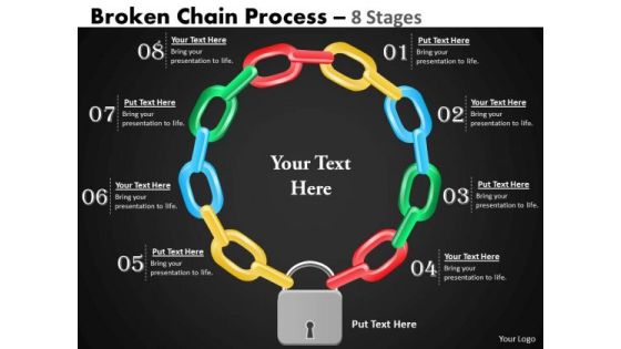 Business Framework Model Broken Chain Process 8 Stages Consulting Diagram Business Framework Model Broken Chain Process 8 Stages Consulting Diagram