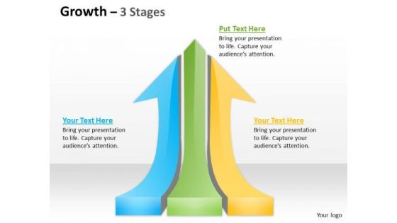 Business Framework Model Growth 3 Stages Strategy Diagram