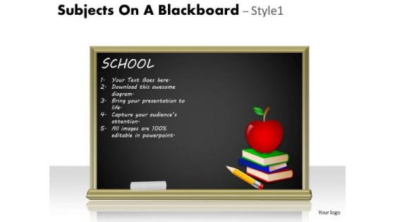 Business Framework Model Subjects On A Blackboard Marketing Diagram