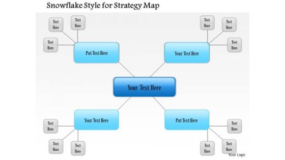 Business Framework Snowflake Placement Style For Strategy Map PowerPoint Presentation