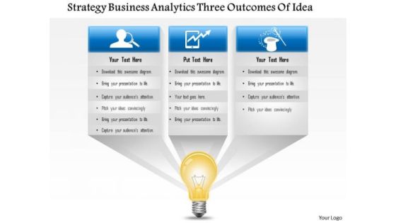 Business Framework Strategy Business Analytics 3 Outcomes Of Idea PowerPoint Presentation Business Framework Strategy Business Analytics 3 Outcomes Of Idea PowerPoint Presentation