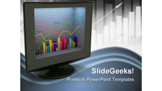 Business Graph On Monitor Success PowerPoint Themes And PowerPoint Slides 0411 Business Graph On Monitor Success PowerPoint Themes And PowerPoint Slides 0411