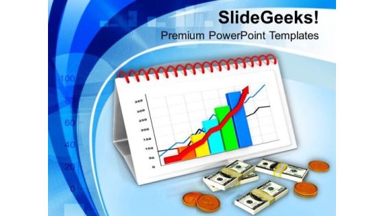 Business Graph With Dollar Coins And Notes PowerPoint Templates Ppt Backgrounds For Slides 0713