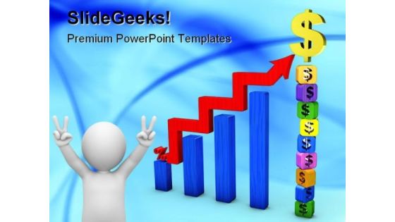 Business Graph With Dollars Success PowerPoint Templates And PowerPoint Backgrounds 0711