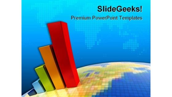 Business Growth Chart Global PowerPoint Backgrounds And Templates 1210