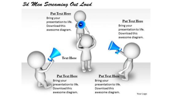 Business Growth Strategy 3d Men Screaming Out Loud Character Business Growth Strategy 3d Men Screaming Out Loud Character