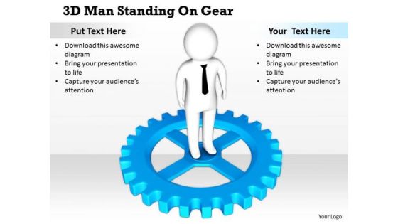 Business Integration Strategy 3d Man Standing Gear Adaptable Concepts Business Integration Strategy 3d Man Standing Gear Adaptable Concepts