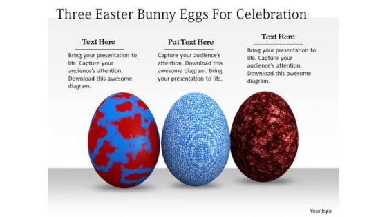 Business Integration Strategy Three Easter Bunny Eggs For Celebration Success Images