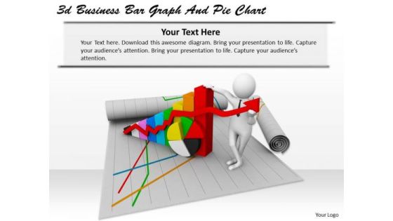 Business Intelligence Strategy 3d Bar Graph And Pie Chart Characters Business Intelligence Strategy 3d Bar Graph And Pie Chart Characters