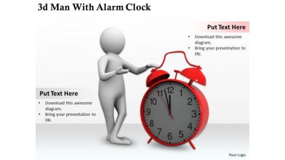 Business Intelligence Strategy 3d Man With Alarm Clock Concepts Business Intelligence Strategy 3d Man With Alarm Clock Concepts