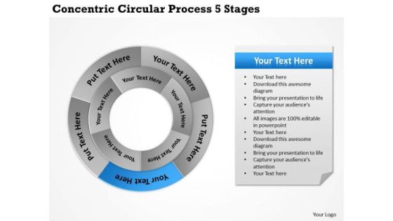 Business Level Strategy Concentric Circular Process 5 Stages Consulting Business Level Strategy Concentric Circular Process 5 Stages Consulting