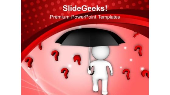 Business Man Protecting From Questions PowerPoint Templates Ppt Backgrounds For Slides 0413 Business Man Protecting From Questions PowerPoint Templates Ppt Backgrounds For Slides 0413