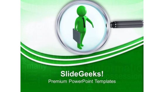 Business Man Under A Magnifying Glass PowerPoint Templates Ppt Backgrounds For Slides 0713
