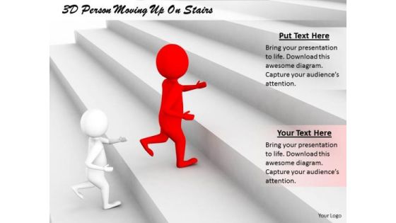 Business Management Strategy 3d Person Moving Up Stairs Character Business Management Strategy 3d Person Moving Up Stairs Character