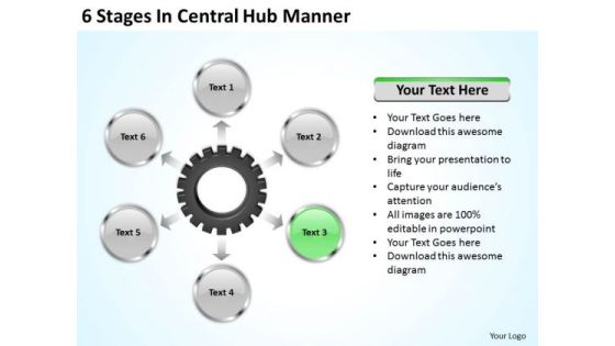Business Marketing Strategy 6 Stages Central Hub Manner Business Marketing Strategy 6 Stages Central Hub Manner