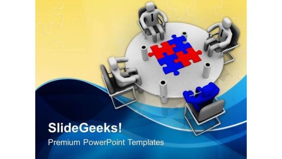 Business Meetings For Puzzle Solving PowerPoint Templates Ppt Backgrounds For Slides 0613 Business Meetings For Puzzle Solving PowerPoint Templates Ppt Backgrounds For Slides 0613