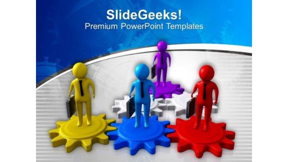 Business Men On Gears Teamwork PowerPoint Templates Ppt Backgrounds For Slides 0213 Business Men On Gears Teamwork PowerPoint Templates Ppt Backgrounds For Slides 0213
