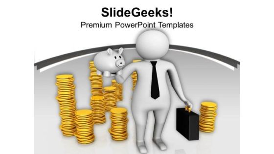 Business Men Thinks Of Saving Money PowerPoint Templates Ppt Backgrounds For Slides 0813 Business Men Thinks Of Saving Money PowerPoint Templates Ppt Backgrounds For Slides 0813
