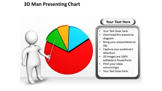 Business Model Diagram Examples 3d Man Presenting Chart PowerPoint Slides