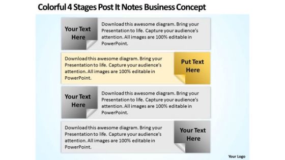 Business Model Diagram Examples 4 Stages Post It Notes Concept PowerPoint Templates Business Model Diagram Examples 4 Stages Post It Notes Concept PowerPoint Templates