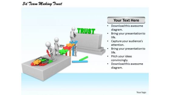 Business Model Strategy 3d Team Making Trust Character Business Model Strategy 3d Team Making Trust Character