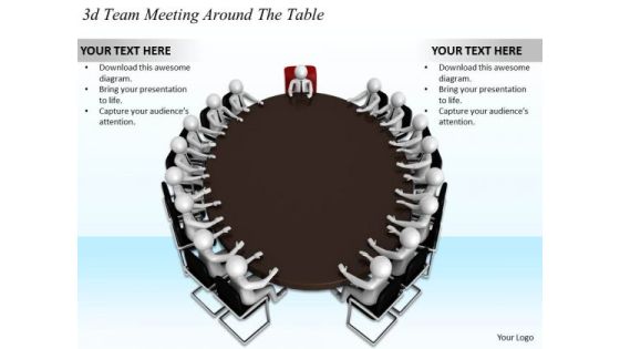 Business Model Strategy 3d Team Meeting Around The Table Character Business Model Strategy 3d Team Meeting Around The Table Character