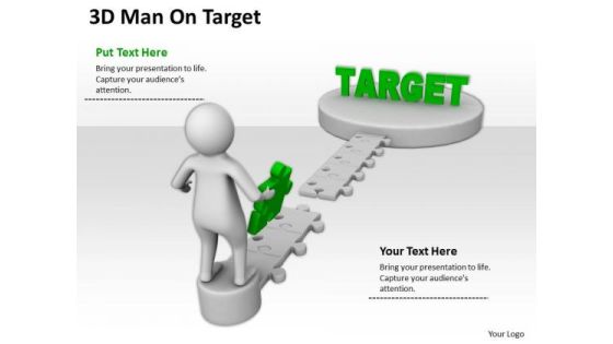Business People 3d Man On Target PowerPoint Slides Business People 3d Man On Target PowerPoint Slides