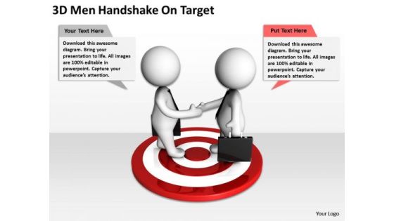 Business People 3d Men Handshake On Target PowerPoint Slides Business People 3d Men Handshake On Target PowerPoint Slides