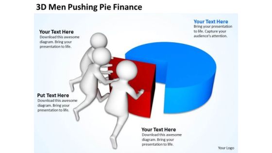 Business People 3d Men Pushing Pie Finance PowerPoint Slides Business People 3d Men Pushing Pie Finance PowerPoint Slides