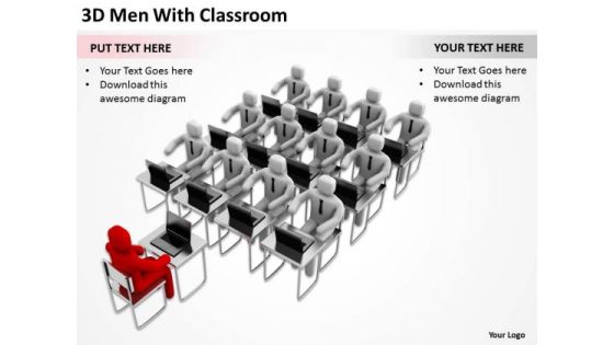 Business People Clip Art 3d Men With Classroom PowerPoint Slides