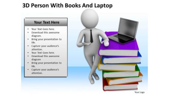 Business People Clip Art 3d Person With Stack Of Books And Laptop PowerPoint Slides Business People Clip Art 3d Person With Stack Of Books And Laptop PowerPoint Slides