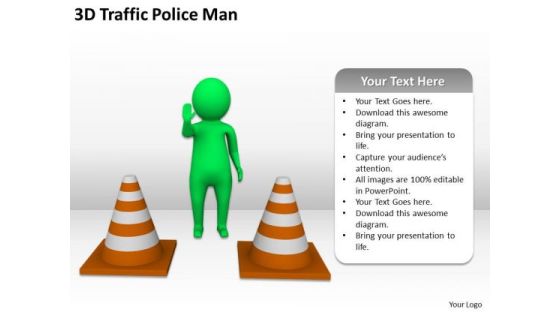 Business People Clipart 3d Traffic Police Man PowerPoint Slides