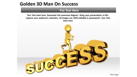 Business People Clipart Golden 3d Man On Success PowerPoint Slides Business People Clipart Golden 3d Man On Success PowerPoint Slides
