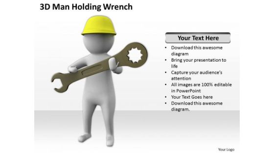 Business People Vector 3d Man Holding Wrench PowerPoint Templates Ppt Backgrounds For Slides Business People Vector 3d Man Holding Wrench PowerPoint Templates Ppt Backgrounds For Slides