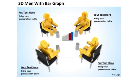 Business People Vector 3d Men With Bar Graph PowerPoint Slides Business People Vector 3d Men With Bar Graph PowerPoint Slides