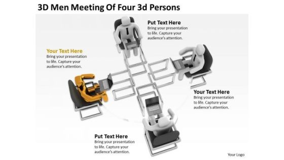 Business People Vector Men Meeting Of Four Persons PowerPoint Templates Ppt Backgrounds For Slides